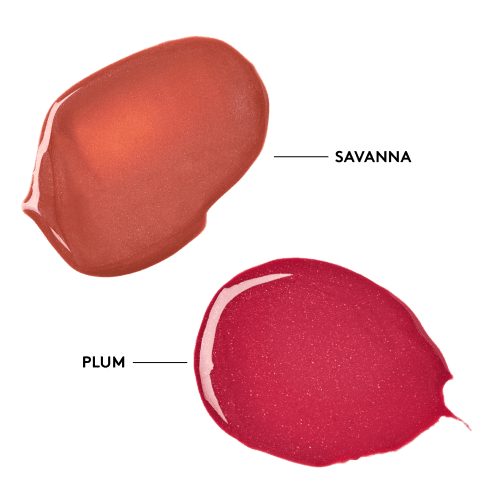 Peptide Lip Shine SPF 30 Duo Plum Savanna swatches