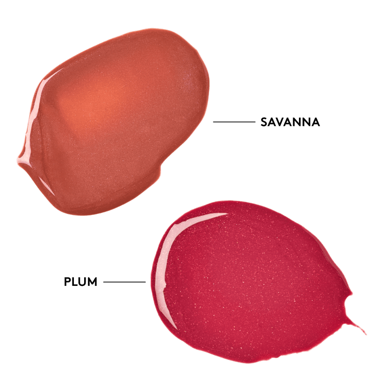 Peptide Lip Shine SPF 30 Duo Plum Savanna swatches